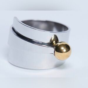 Topshop Waterproof stainless steel wrap ring in silver